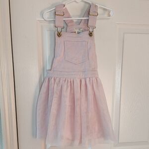 Max Studio Light Pink Girls Overall Skirt with Tulle